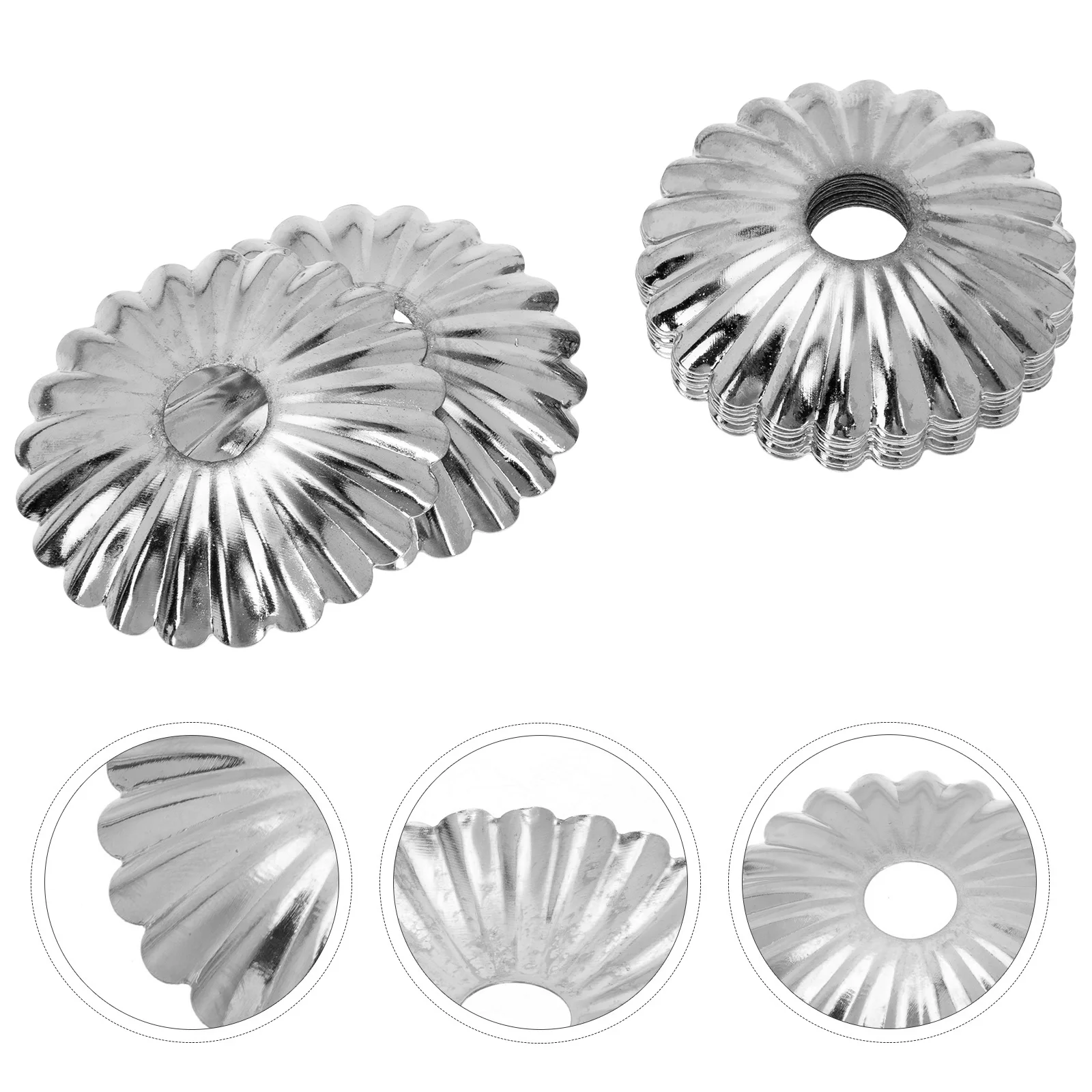 

12 шт. серебряные чехлы для ламп в форме цветка, украшение для дома, чехол для освещения, железный материал, влагостойкий, маленький стиль в стиле ретро