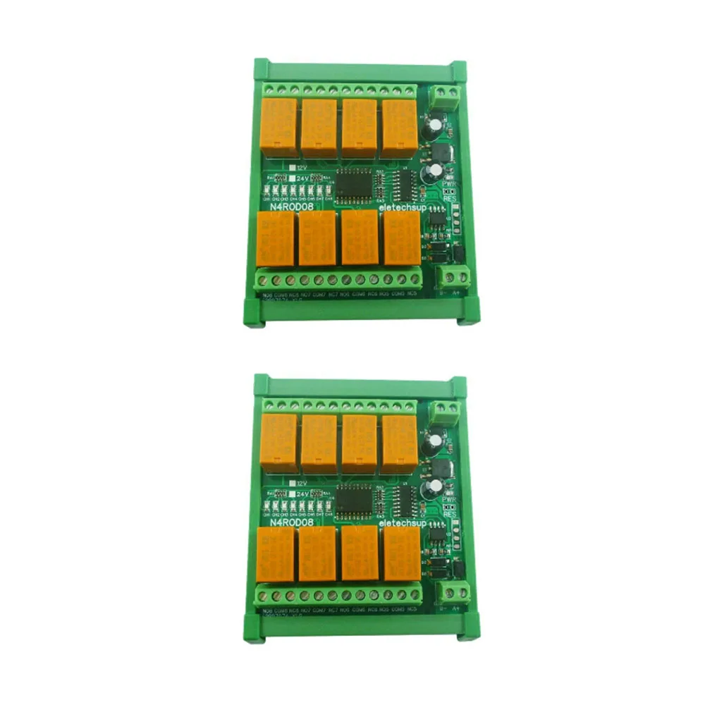 

2PCS Mini Size IOT Remote IO Controller N4ROD08 Modbus Industrial 8 DO RS485 Relay Module DC 12V 24V Eletechsup