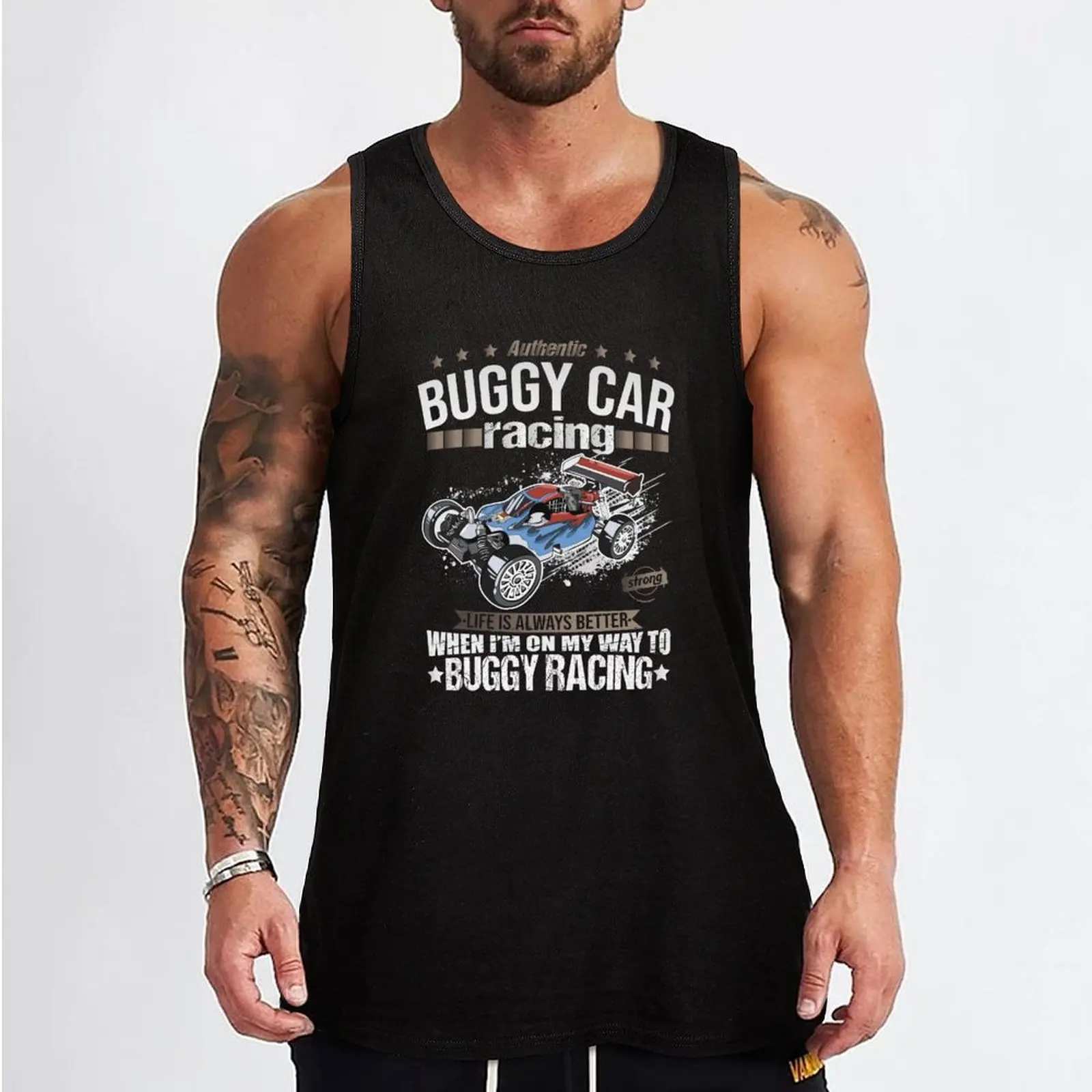 RC Racing Car Model Car Racing Remote Control Saying Design Tank Top sleeveless Men's t-shirts sleeveless gym shirts male