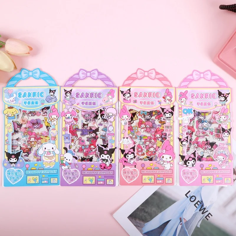 

40 упаковок/лот Sanrio Kuromi Melody Cinnamoroll наклейки милый DIY дневник декоративная уплотнительная наклейка альбом наклейка этикетка