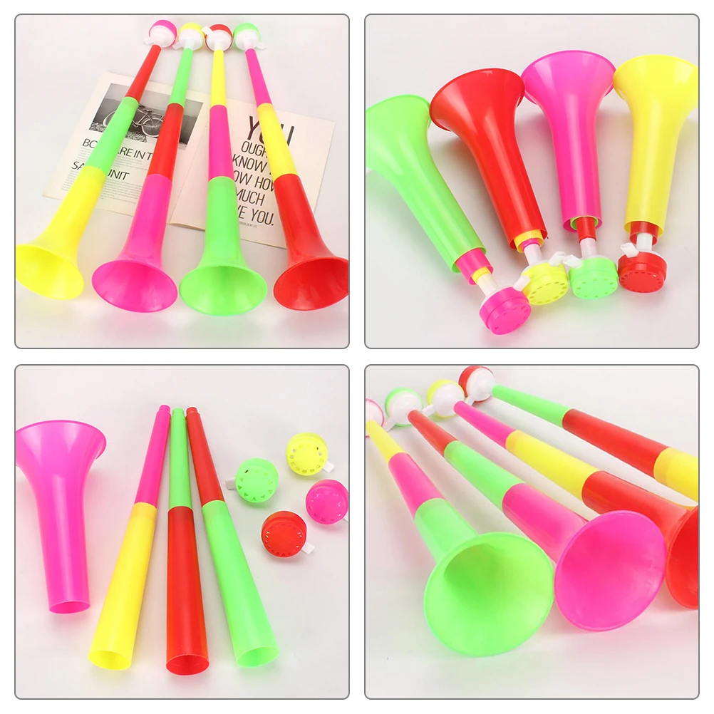 

4pcs Retractable Horn Party Noise Maker Telescopic Trumpet Plastic Stadium Cheering Prop Kids Sports Soccer Football Game