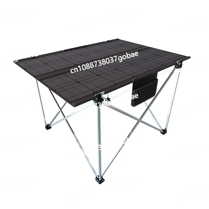 

60W outdoor camping table, 2-in-1 portable aluminum alloy power generation folding table