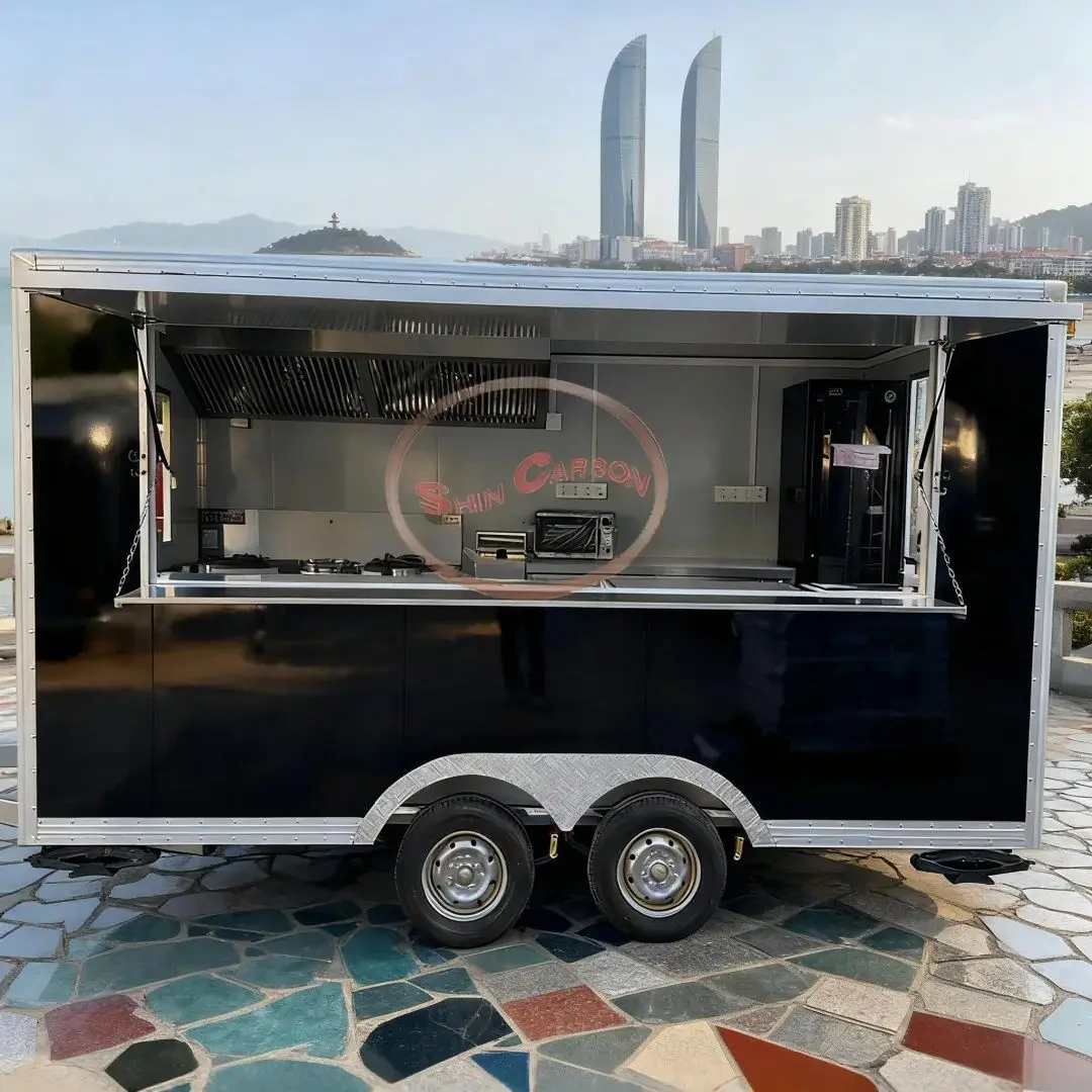 

Customizable Stainless Steel Towing Food Trailer Outdoor Commercial Snack Cart Mobile Street Vendor Truck Durable Version