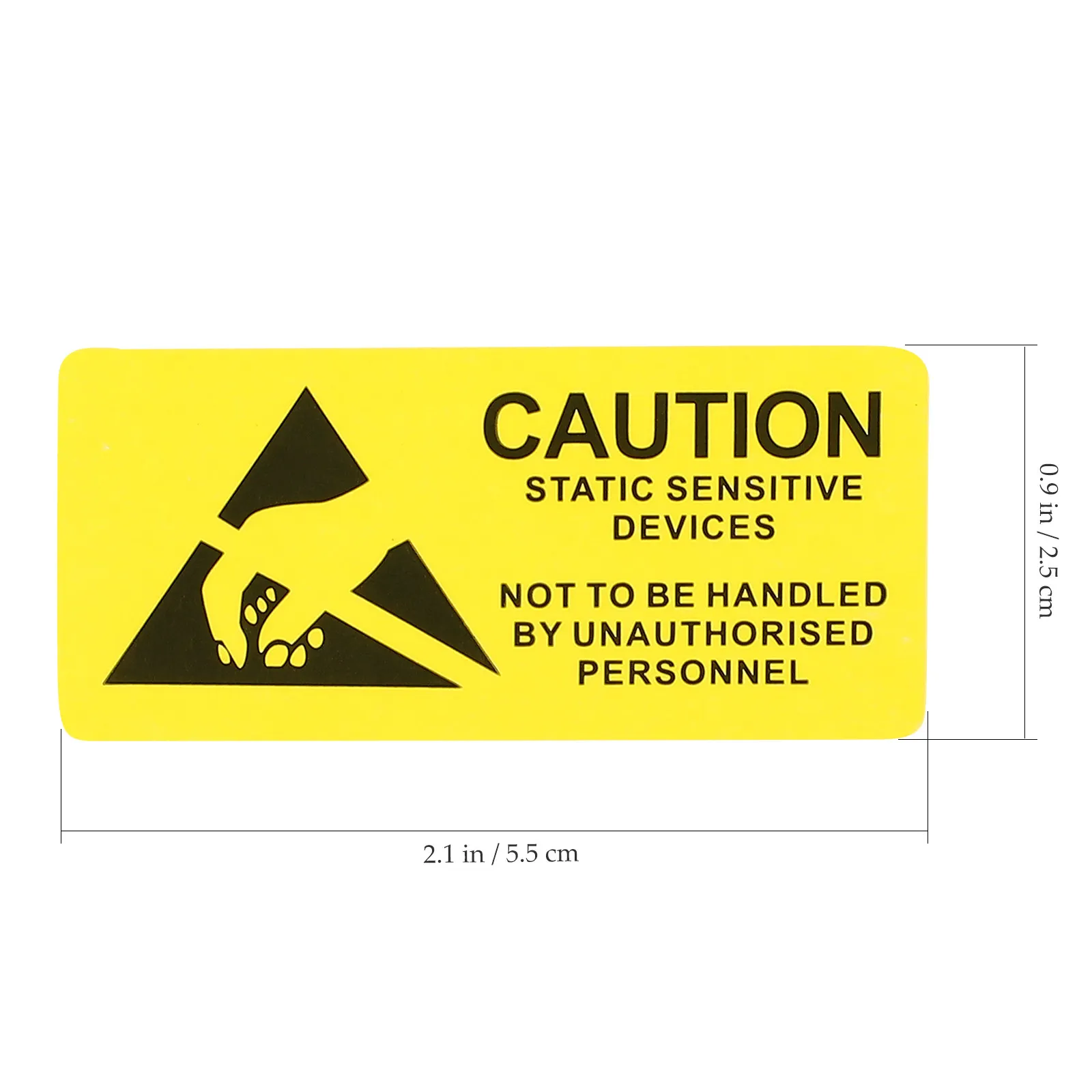 450Pcs Static Devices Stickers Warning Sign 55x25mm Thick Material Wall Sticker Shop Decals Indoor Outdoor Warning Sign