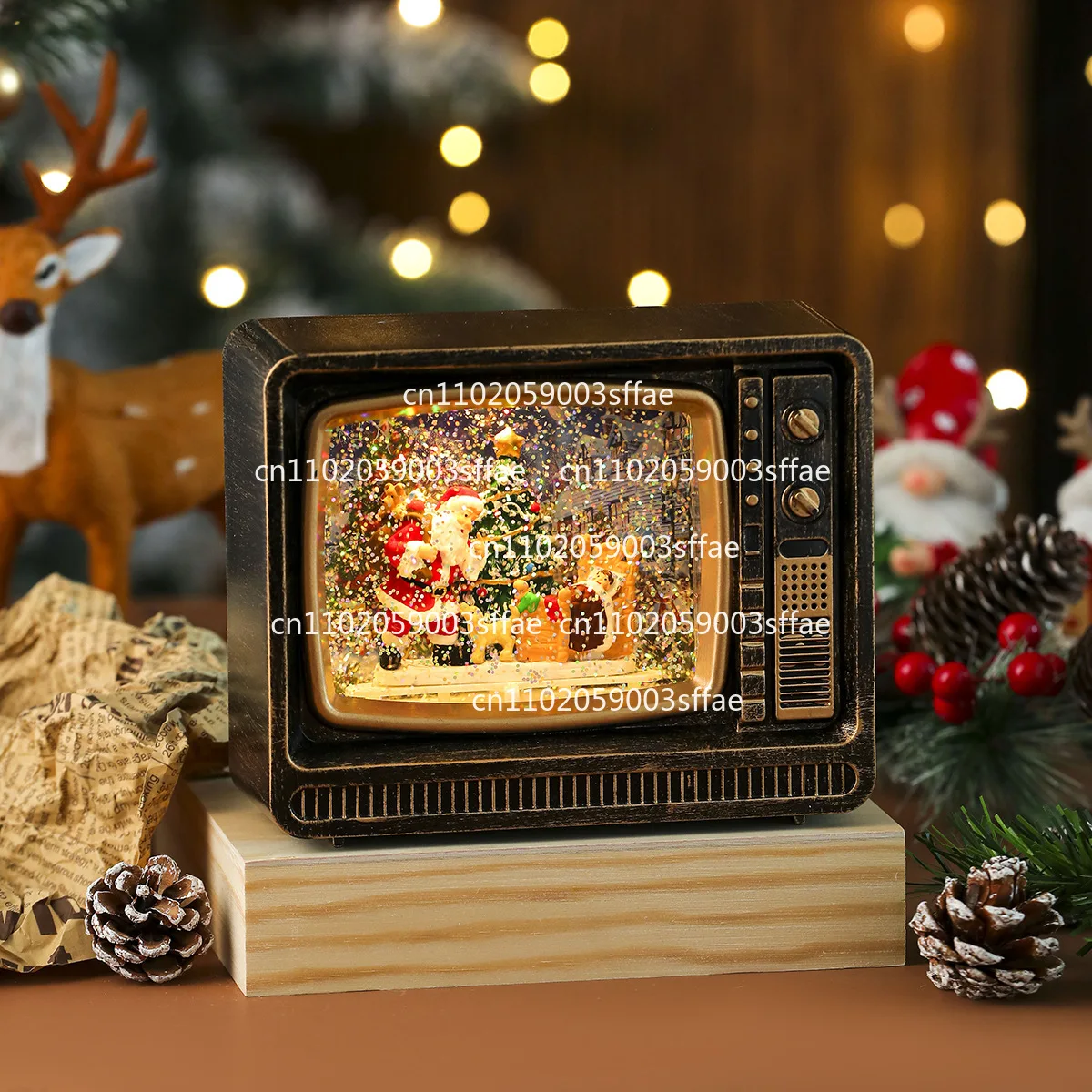 

Новая рождественская музыка, снег, наполненный водой, ночник для телевизора, подарочный орнамент, рождественское украшение, музыкальная шкатулка