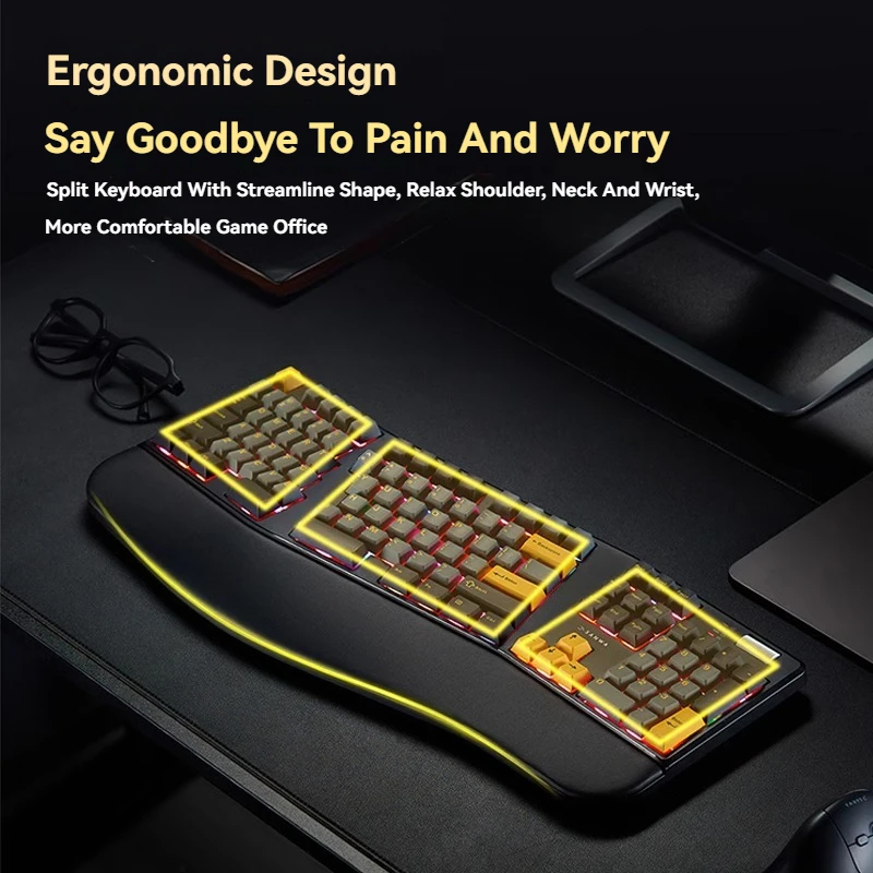 

Sanwa Alice Mechanical Keyboard 3mode Gasket Hot-Swap RGB Knob Custom 104key Ergonomic Wireless Split Keyboard Gaming Keyboard