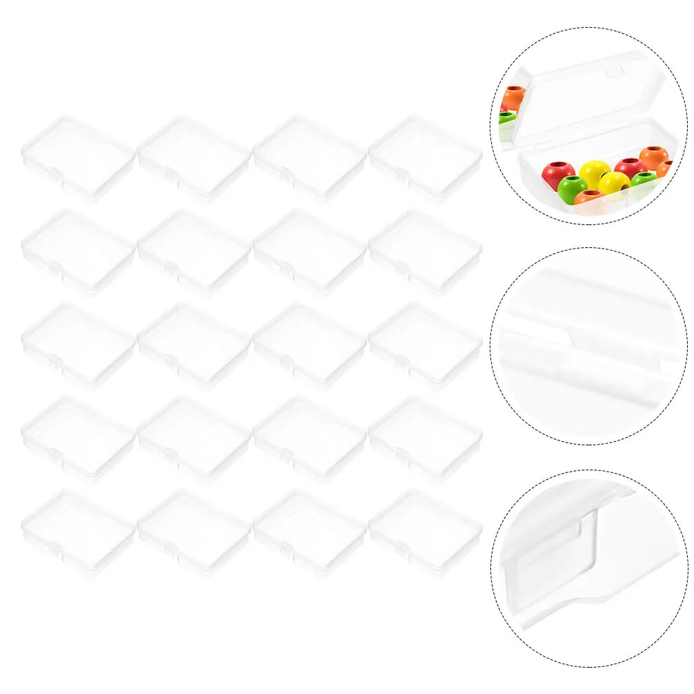 

20 шт. пластиковых контейнеров для хранения, маленькие органайзеры с откидной крышкой, коробки для хранения украшений, органайзеры для бисера, кейсы для рукоделия