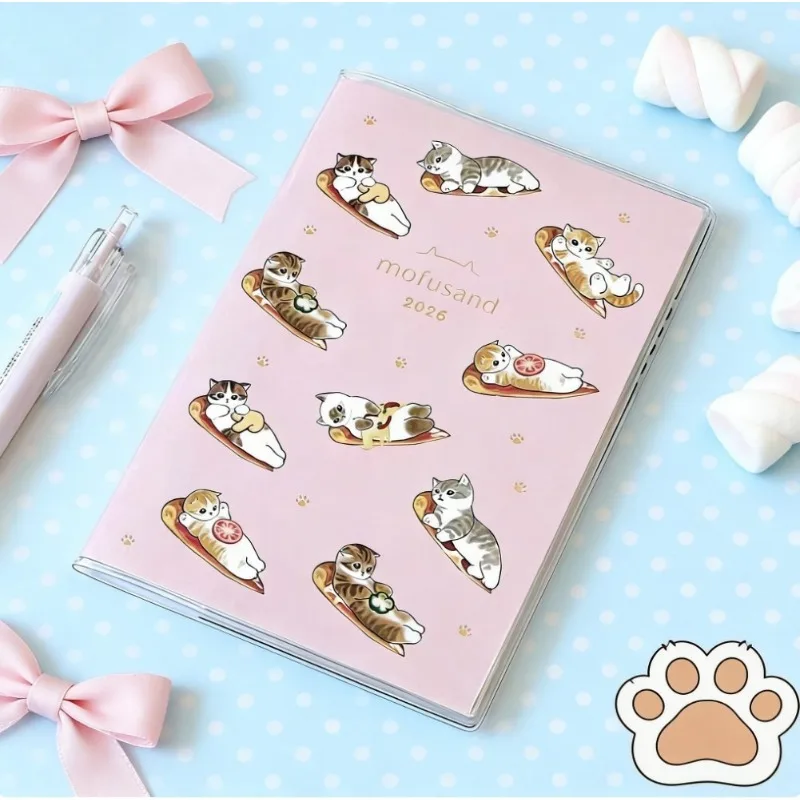 Kawaii 2026 Cat Planner للطلاب - كتاب جدول تصميم ياباني لطيف مقاس A5، مذكرة رائعة ومجلة دراسة هدية