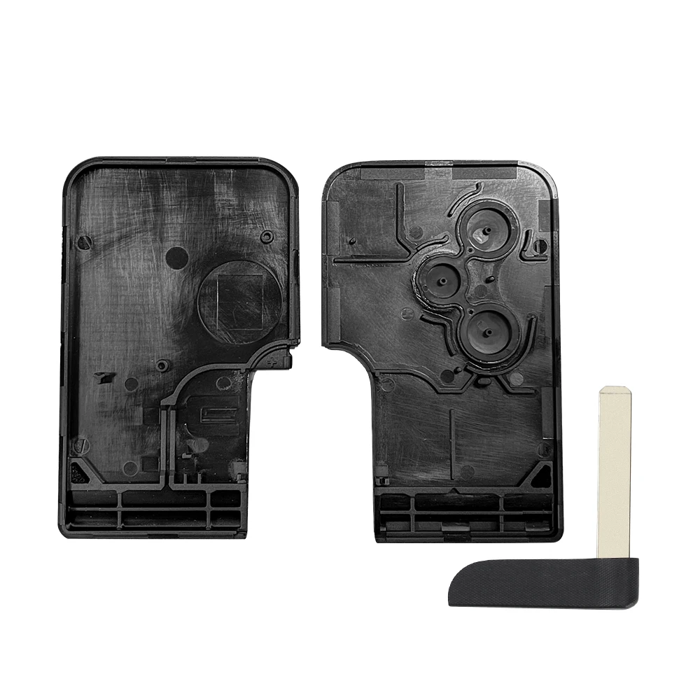 KEYYOU 1PCS 3 Button Smart Card For Renault Clio Logan Megane 2 3 Koleos Scenic Card Case Black Car Key Fob Shell With Small Key