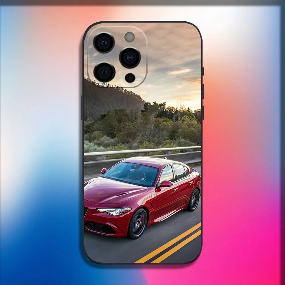 AlfaeS Cool R-RomeoS-S Car Phone Case For iPhone 16,15,14,13,12,11,Pro,X,XS,Max,XR,Plus,Mini Soft Black Cover