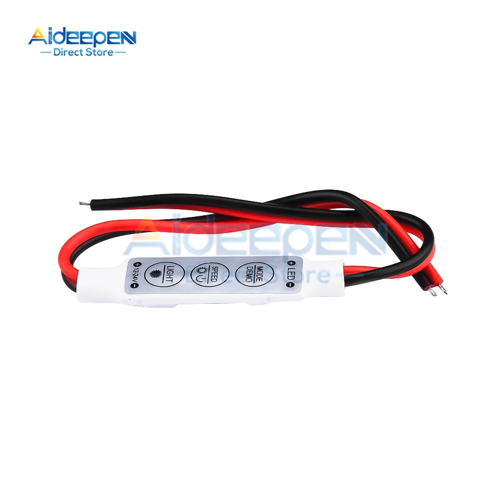 DC Mini LED Controller 12V 3 Key Single Color Dimmer Single Colour for 5050 3528 5630 Strip Lights Brightness Dimming Control