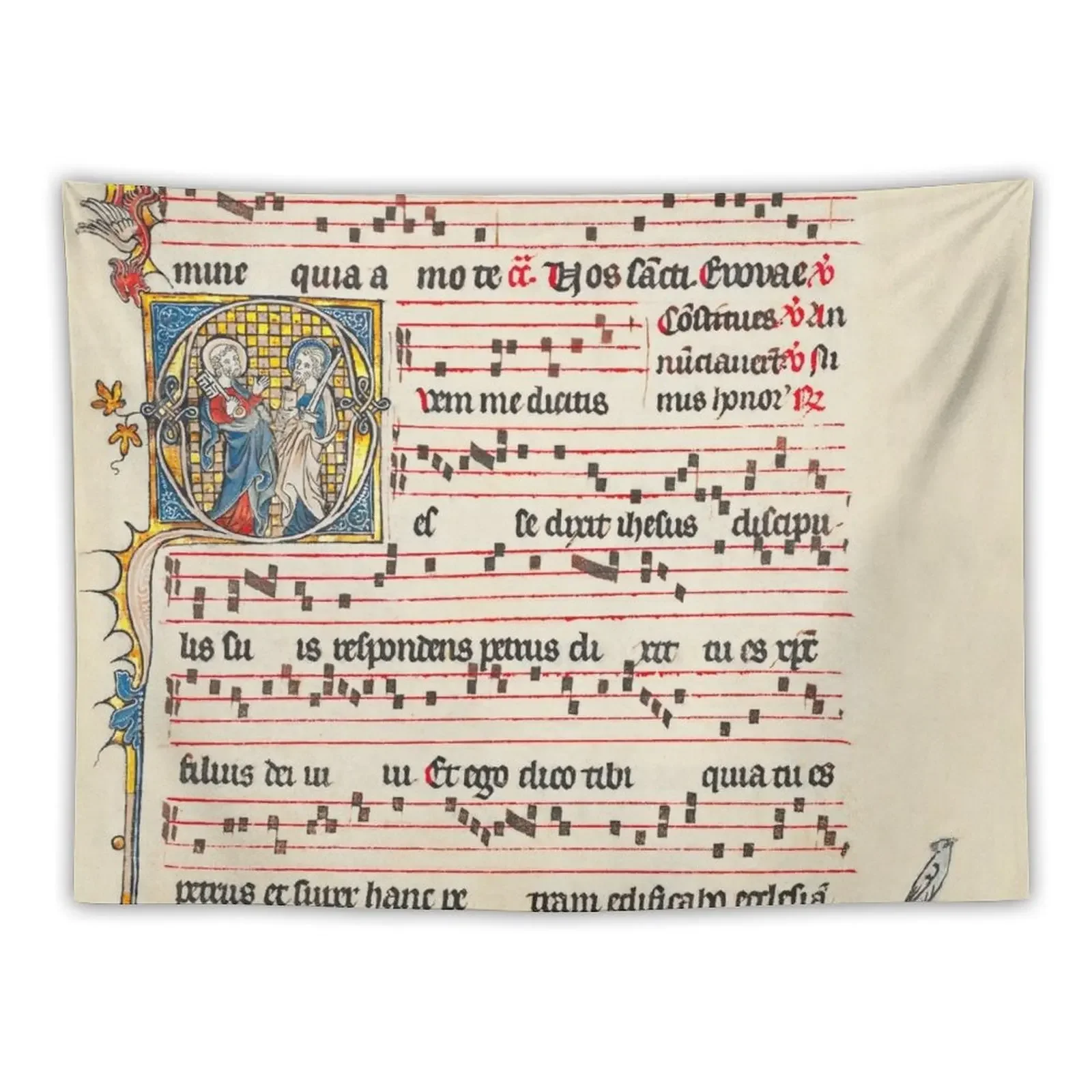 Antiphonary - Medieval Musical Manuscript Tapestry Aesthetic Room Decorations Home Decorations Aesthetic Tapestry