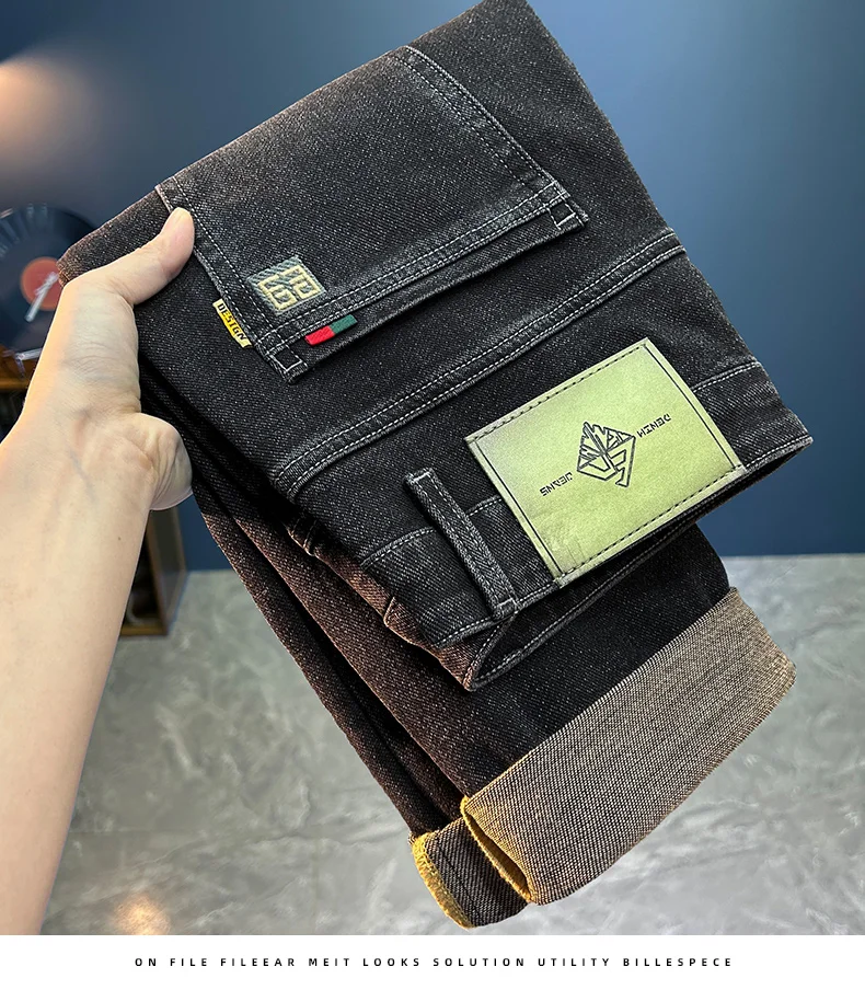 

American Style Vintage Loose Casual Men's Jeans Straight Leg New Style Premium Brand Autumn Pants Comfortable Fit Male Model