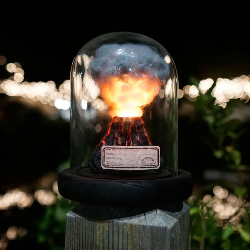 DIY Volcano Night Light Volcanic Eruption Seashell Sea Urchin บรรยากาศโคมไฟตกแต่งของขวัญสําหรับแฟน