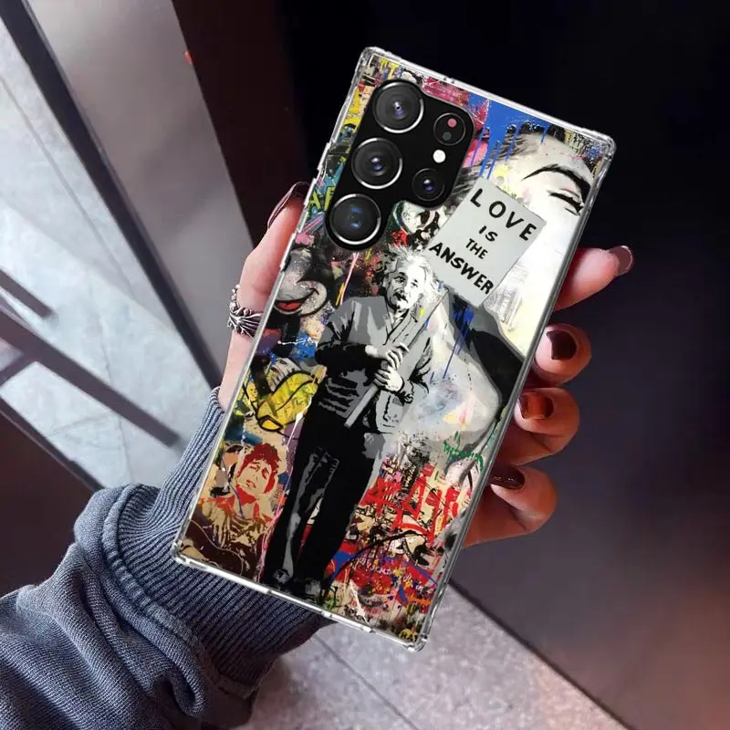 Banksy Graffiti Art Phone Case For Samsung Galaxy S23 S24 S25 Edge S26 Ultra S22 + S21 Plus S20 FE Cover Silicone Print Shell Ga