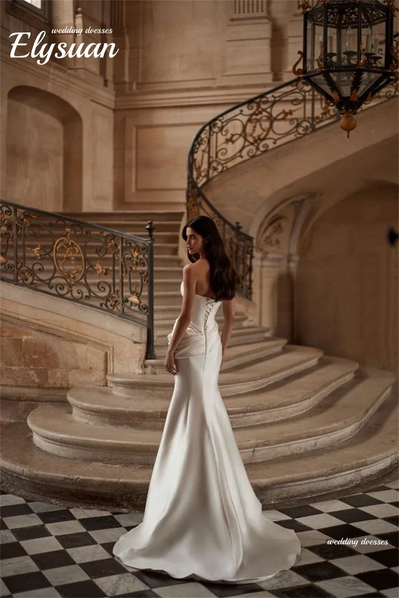

Sexy Mermaid Wedding Dress Sleeveless Floor Length Bridal Gowns Corset Back Bride Dress Vestidos de novia