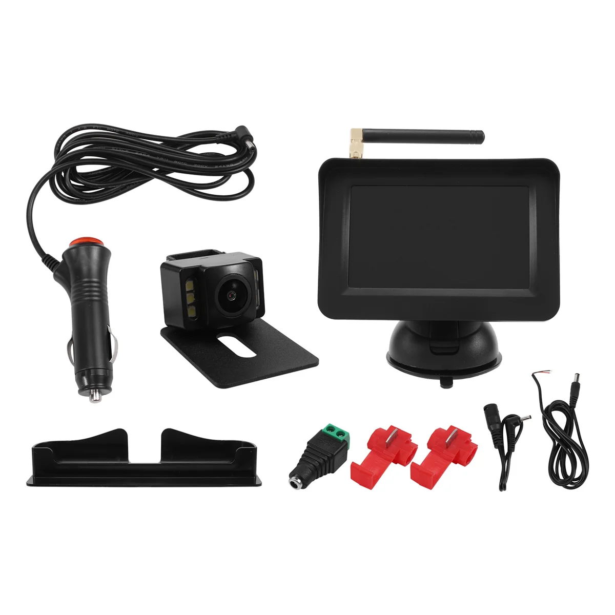 

Wireless Reversing Camera, 4.3 inch LCD Rear Monitor + Wide Angle IP68 Waterproof Rear View Camera for Cars, Trucks