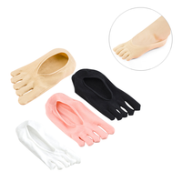 4 Pairs No Show Socks Yoga Pilates Non Slip Toe 5 Finger Girls 5-Toe with Silicone Five Fingers Men and Women