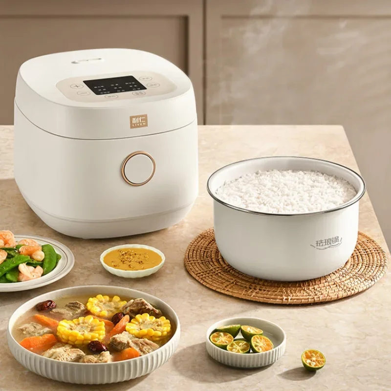 Porridge Cooker Timer Automatic 2-3 People Kitchen Appliance Multicooker Healthy 3L Electric Rice Cooker Enamel Non Stick Pot