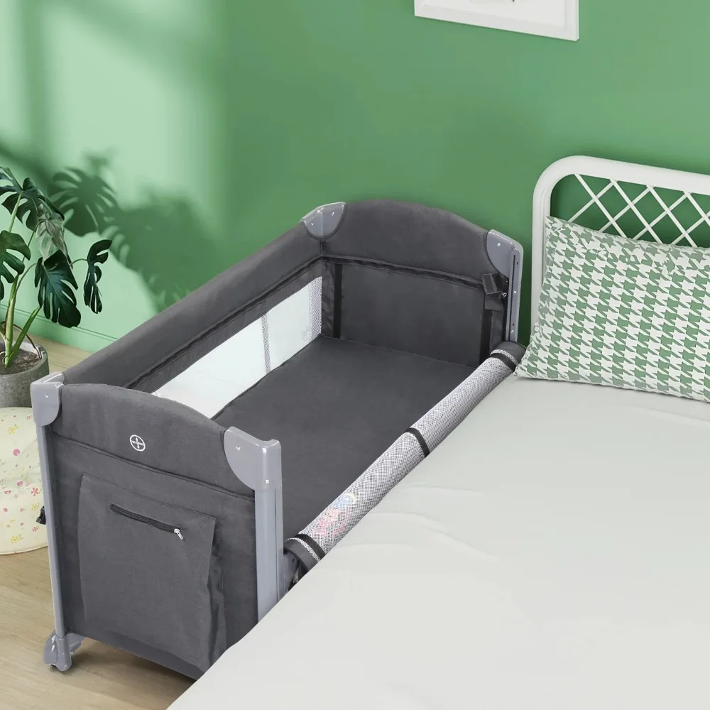 3 in 1 Adjustable Portable Bed Baby Bassinet, Bedside for Baby