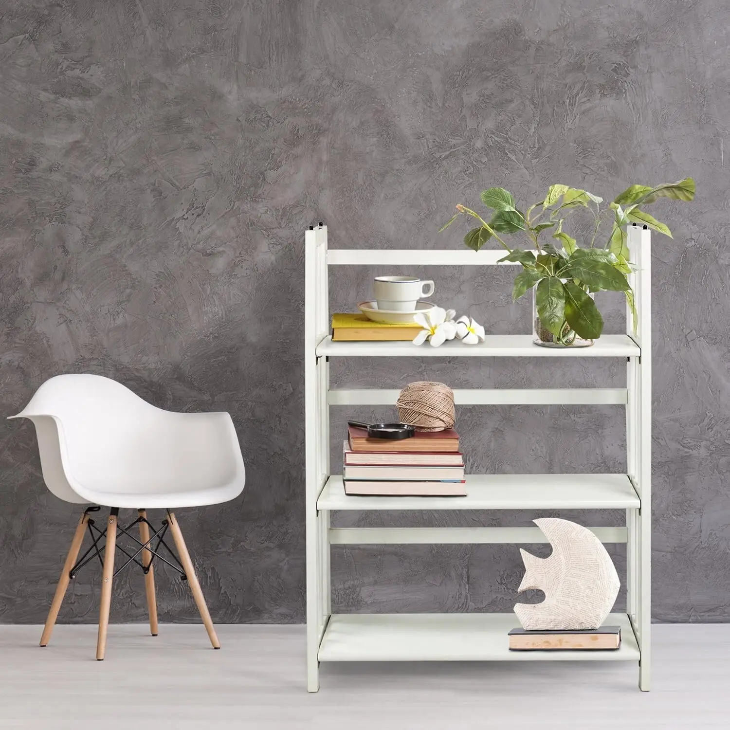 3-Shelf Stackable Folding Wooden Bookcase, Contemporary Office & Home Storage, Sturdy Wood Shelving, 27.5 Inch, Customized
