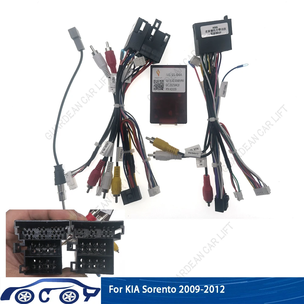 

Car Radio Wiring Cable For KIA SORENTO 2009-2012 16Pin Harness Adapter With CANBUS Box 2DIN Head Unit Stereo Plug Android naviga