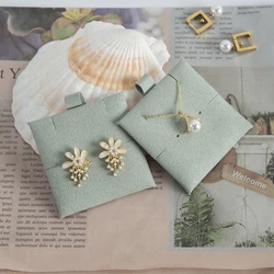 5pack 6x6cm Beige Microfiber Handmade Jewelry Packaging Necklace Earring Bracelets Display Card Jewelry Box Pouch Insert Pad