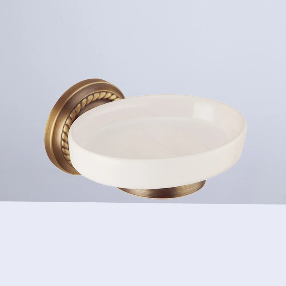 طبق صابون من السيراميك النحاسي، حامل مثبت على الحائط، ملحقات حمام أنيقة، تصميم موفر للمساحة، حامل صابون