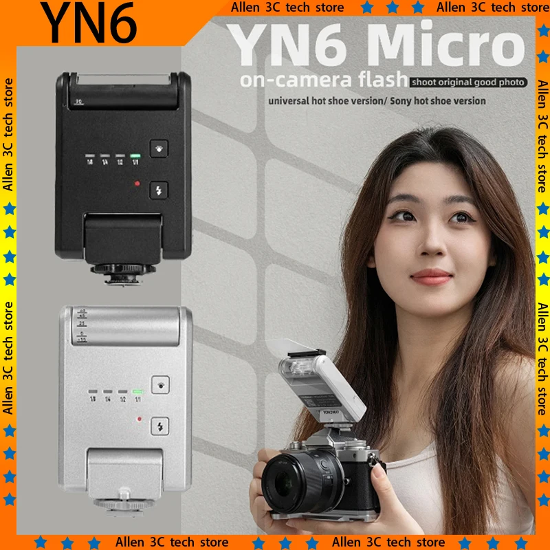 New YONGNUO YN6 Universal Flash Mini On-Camera Micro Pocket Flash Speedlite Custom Flashlight For Canon Nikon Sony Fuji Olympus