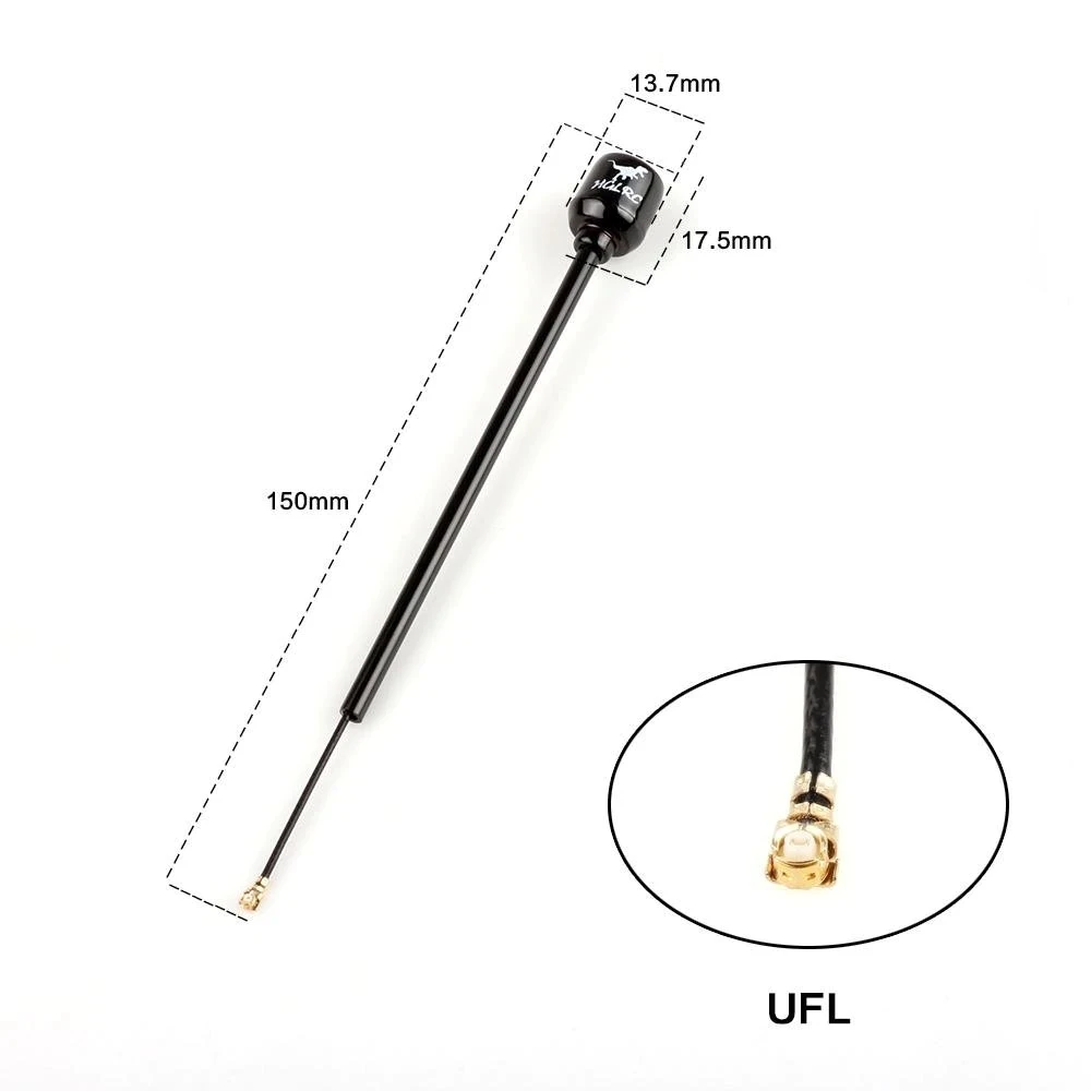 HGLRC Mini Long Range Hammer Antenna Mini RHCP LHCP Spin SMA IPEX MMCX Angle 5.8G 2.5dBi 135mm For RC FPV Racing Drone