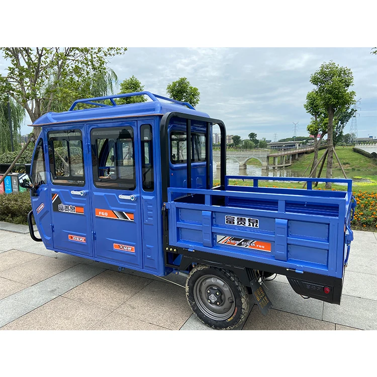 Guanghai Vehicle 60v Cargo Electric Tricycle With Double Door Cabin