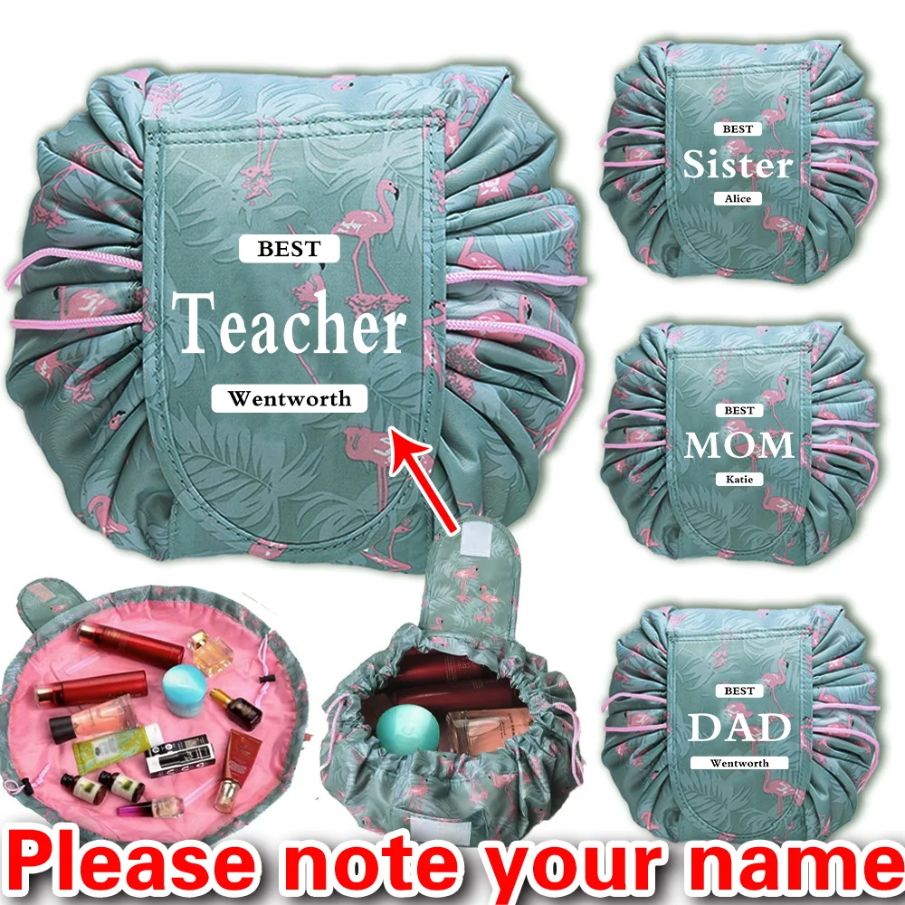 حقيبة مستحضرات التجميل المطبوعة برباط كسول، حقيبة تخزين متعددة الوظائف للسفر