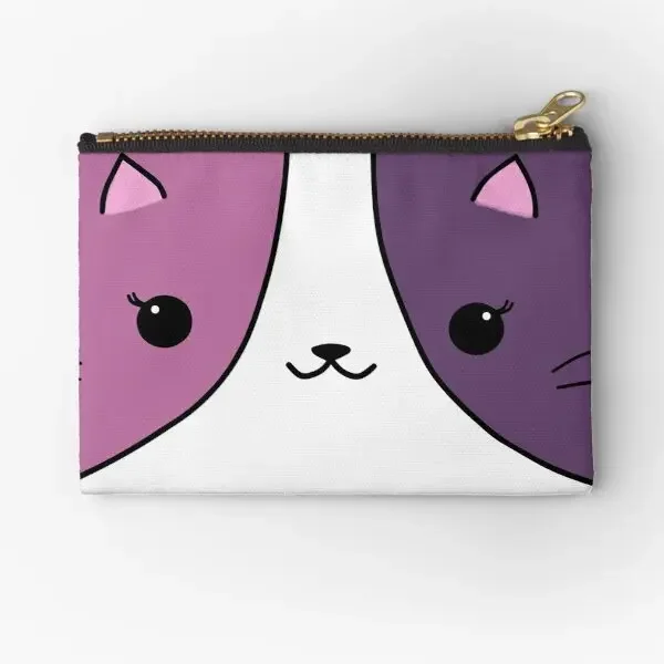 Aphmau Cat Pink And Purple  Zipper Pouches Women Key Panties Pocket Cosmetic Men Bag Socks Underwear Storage Money Wallet