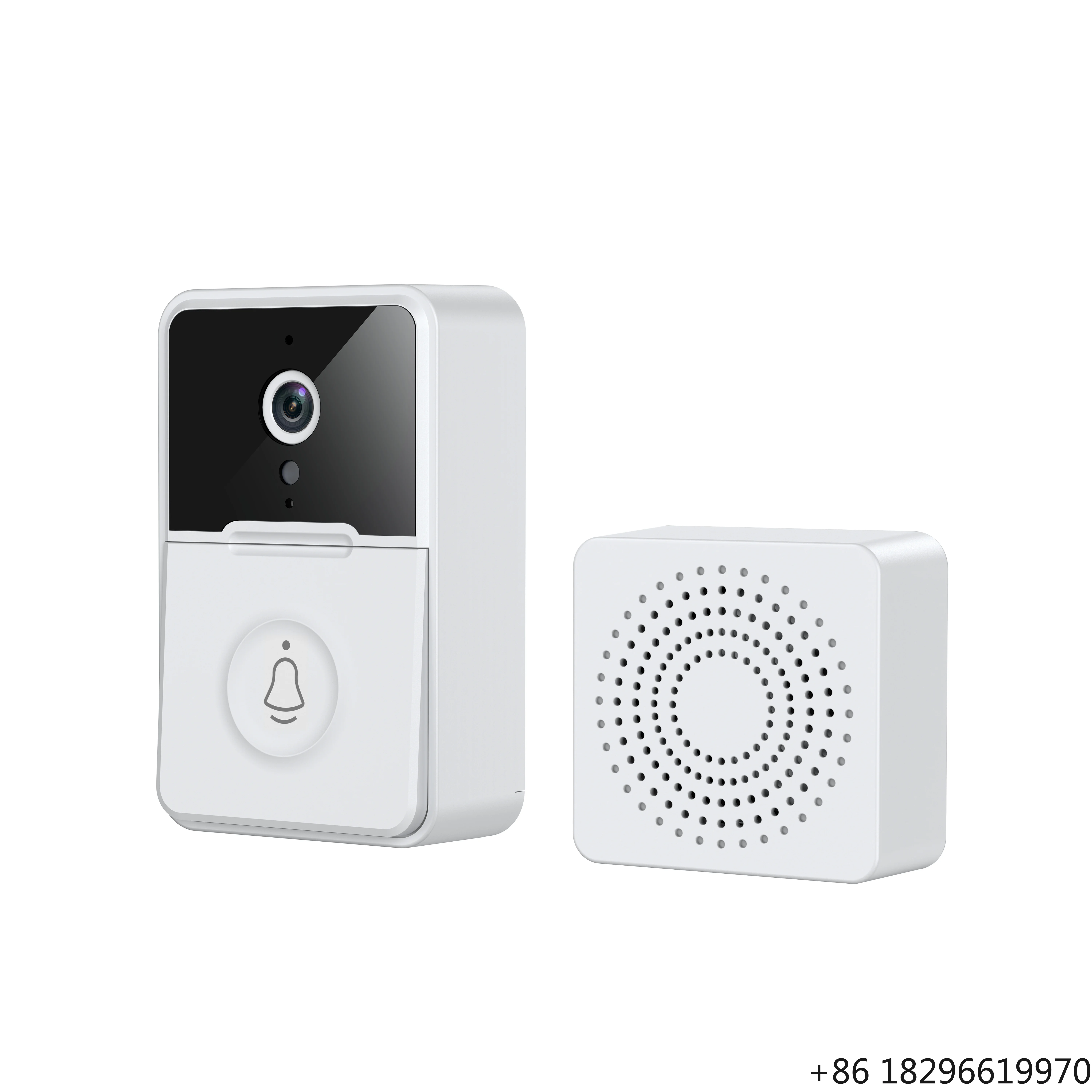 Smart HD Night Vision Video Doorbell Kit WiFi Wireless Chime Bell Home Security Alarm Battery Powered