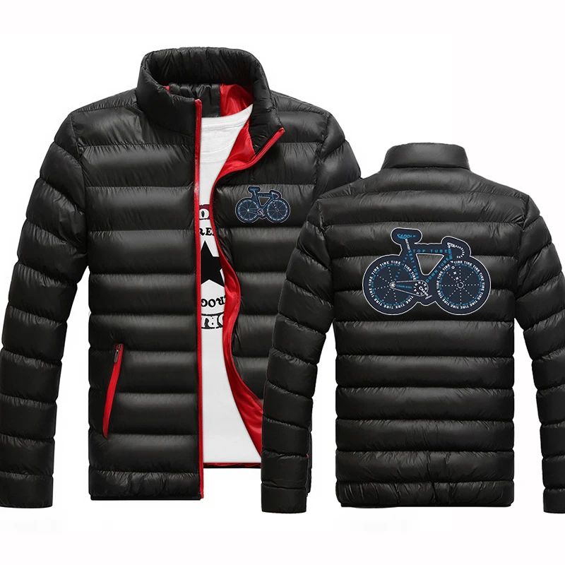 Bicycle Anatomy Shirt Cute Cycling Is Life Print 2025 Men New Spring Autumn Four Color Cotton Padded Comfortable Leisure Jacket