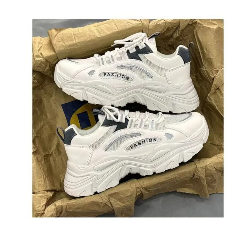 

Shoes For Man Men Sneakers And Casual Shoes Winter Breathable Mesh Thick Sole Anti Slip Running White Dad Trendy Youth Sports