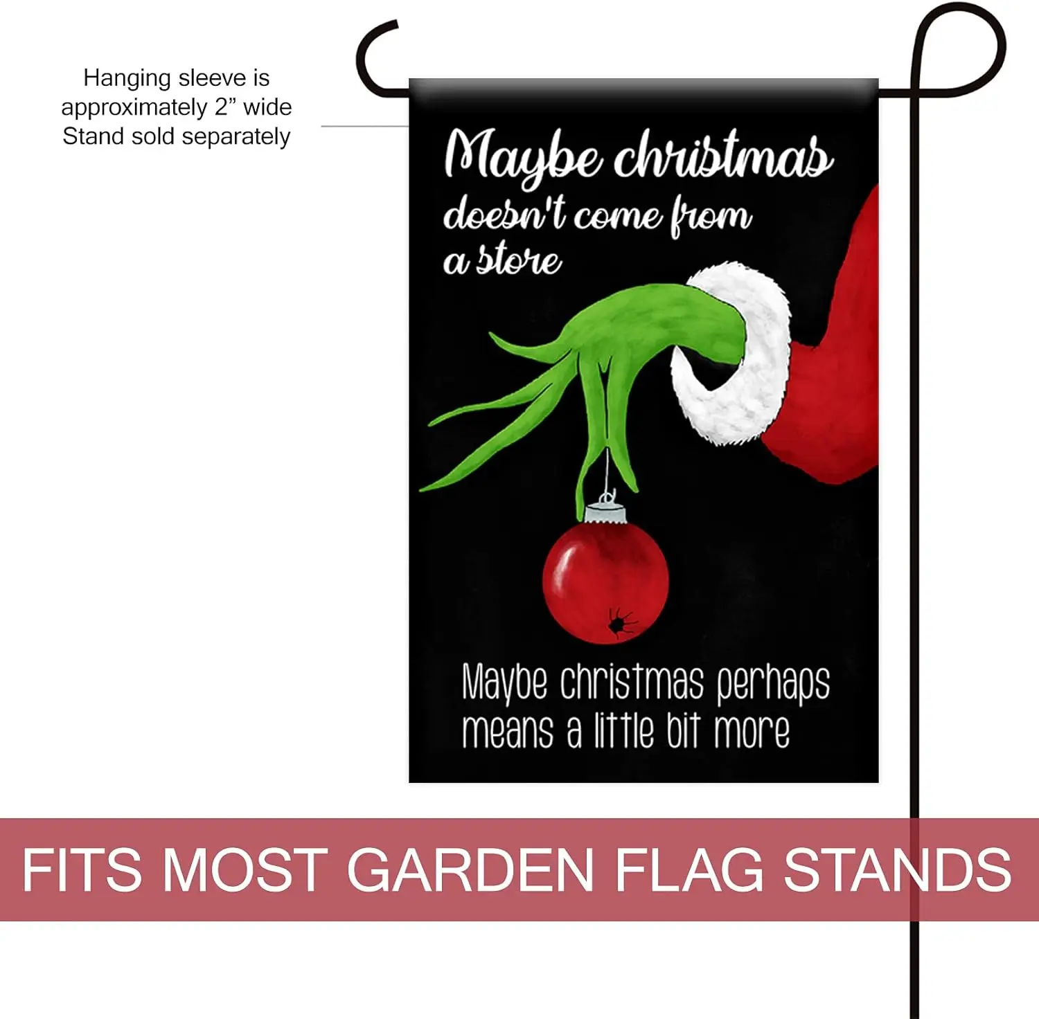 Texupday Merry Grinchmas Funny Christmas Garden Flag Winter Outdoor Yard Flag 12