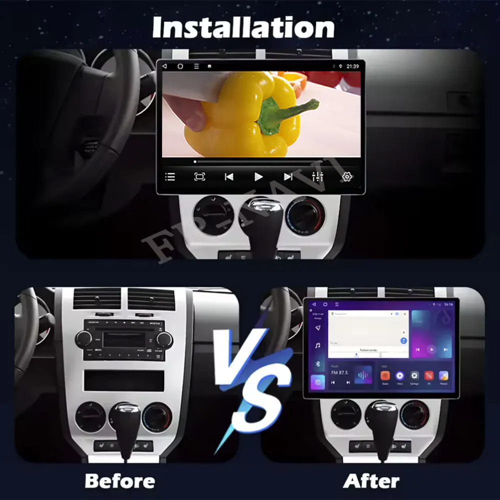 Wireless Carplay Android 16 Carplay Auto Car Radio GPS Multimedia Video Player NAVI For Dodge Caliber 2007-2014