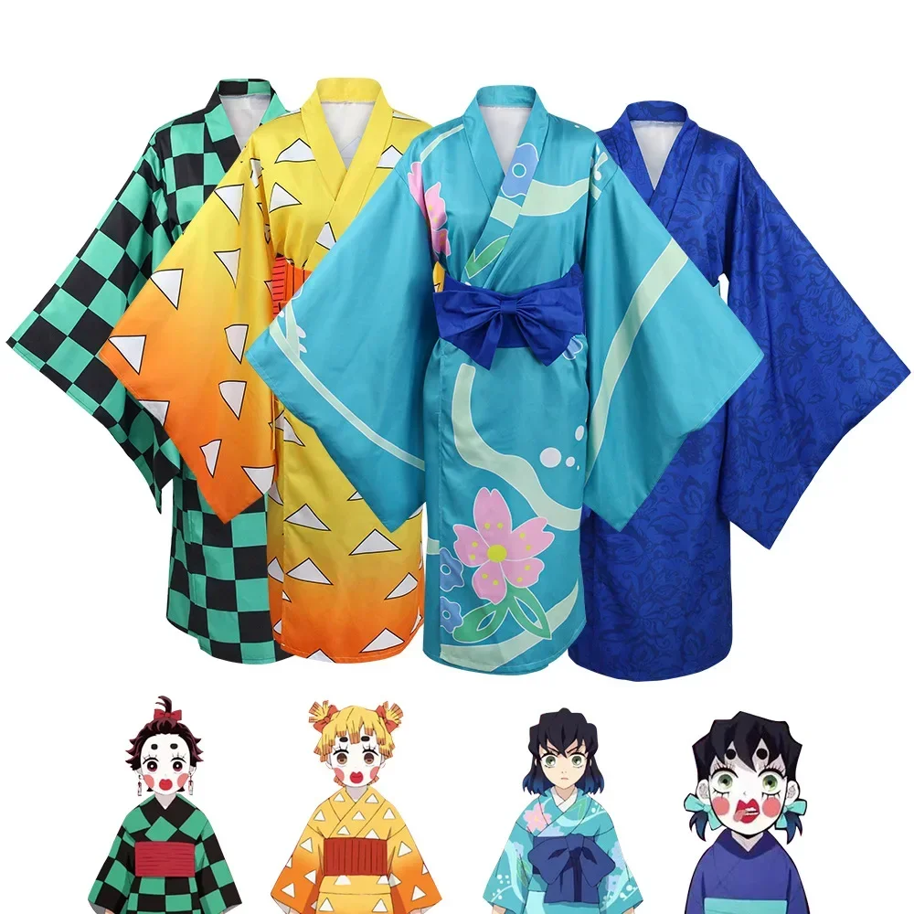 

Anime Cosplay Kamado Tanjirou/Agatsuma Zenitsu/Hashibira Inosuke Kimono Costume