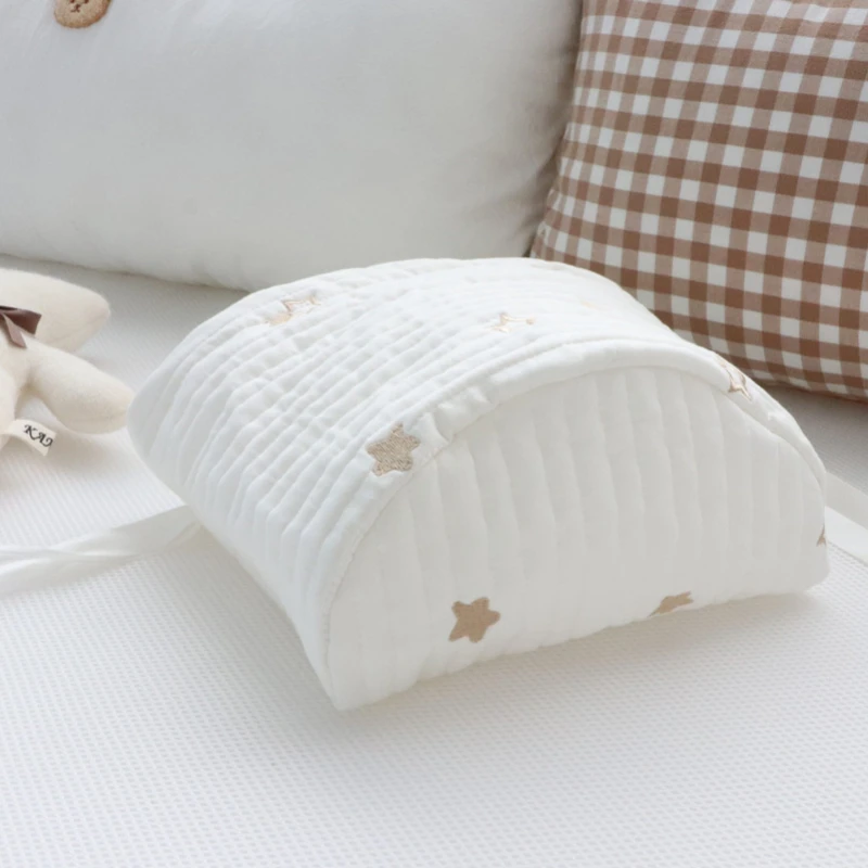 New bedside storage hanging bag pure cotton quilted embroidered small cloth bag crib side fence multi-functional storage bag