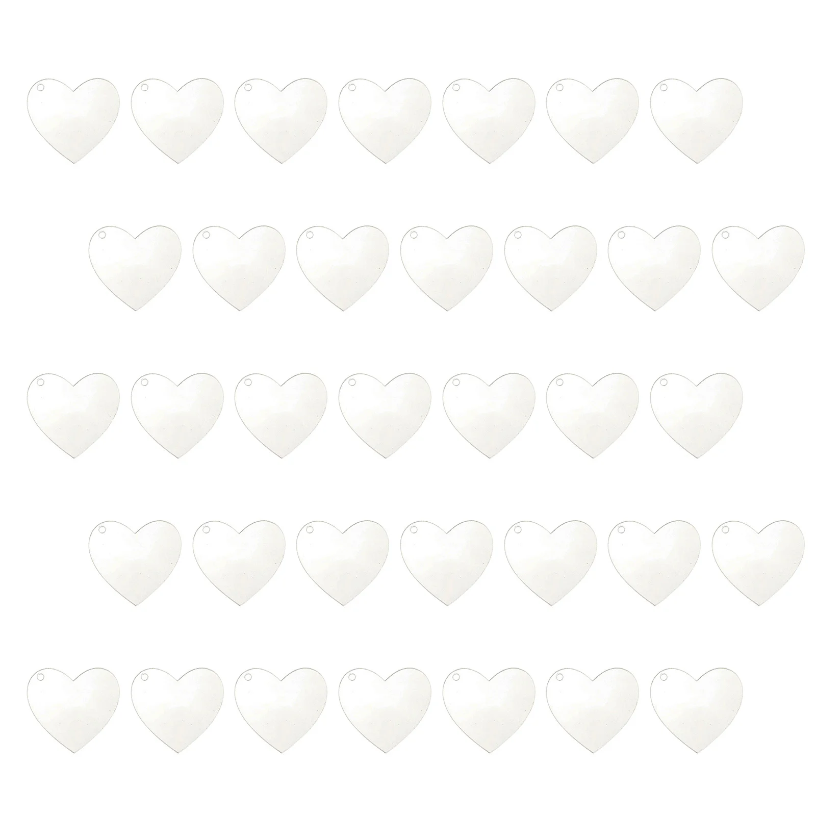 60 uds llavero acrílico en forma de corazón colgantes en blanco agujero suministros de bricolaje accesorios para decoración de llavero artesanal