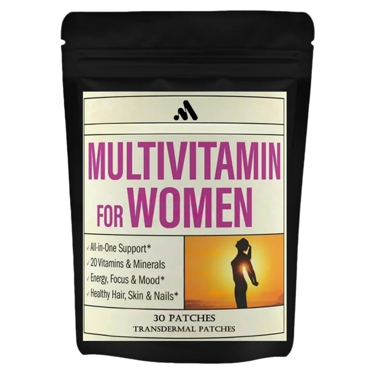 

Womens Multivitamin Transdermal Patches with Vitamin A, B , C, D, and E, Calcium and Magnesium, Immune Support 30 Patches