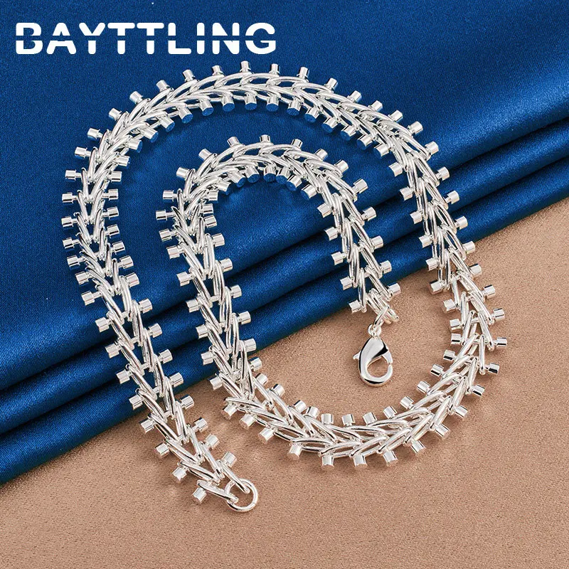 925 Sterling Silver 18 Inches Exquisite Braided Chain Necklace For Women Men Fashion Wedding Party Engagement Gift Jewelry