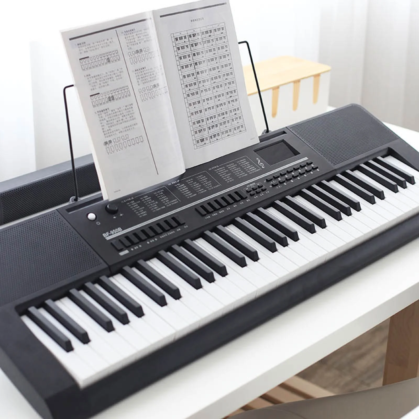 

BIGFUN 61 Key Electronic Keyboard Piano Dual Keyboard Mode 200 Tones 200 Rhythms 70 Teaching Song Musical Instrument