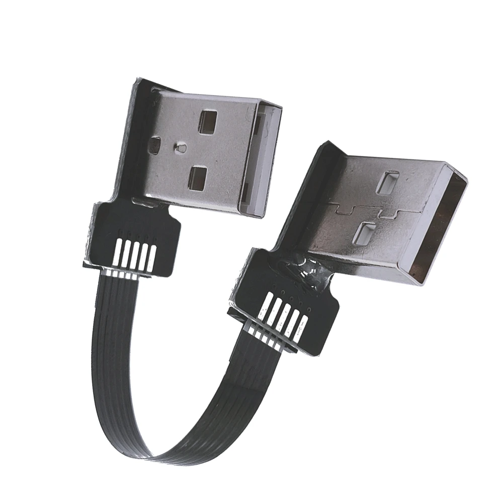 Ultradünnes USB 2.0-Datenkabel, flach auf Stecker und Doppelstecker-Verbindungskabel, Laptop, Set-Top-Box, Auto-Datenkabel