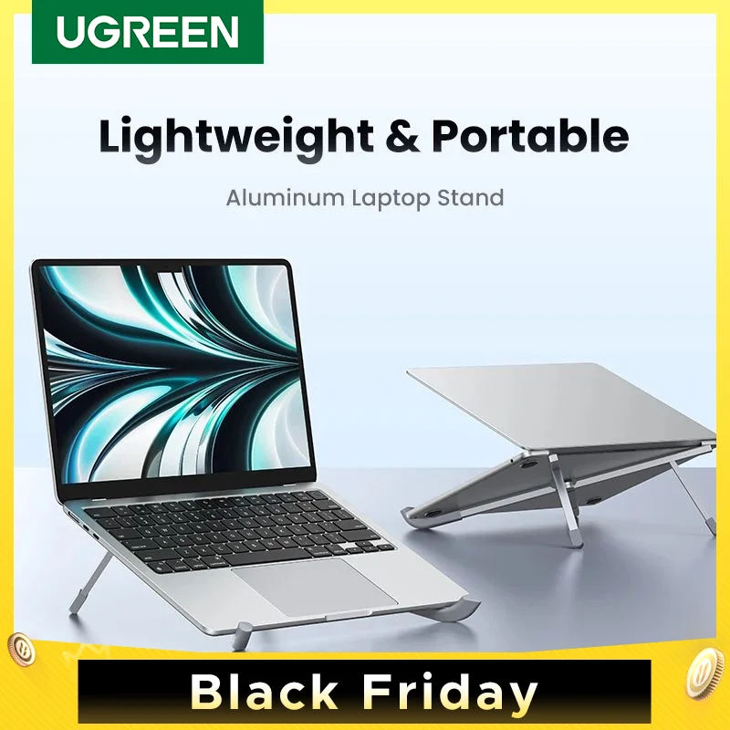 UGREEN Laptop Stand For Macbook Pro Foldable Aluminum Vertical Notebook Stand Laptop Support Macbook Air Pro Tablet Phone Stand