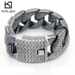 31/21MM Wide High Quality Thick Bracelet Choker Men Punk Stainless Steel Wheel Bracelet Domineering Personality Charm Jewelry