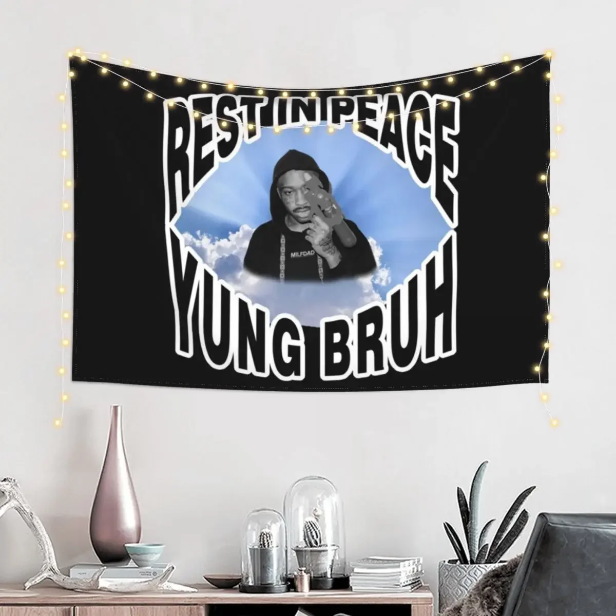 RIP YUNG BRUH Essential . Tapestry Decoration Wall Things To Decorate The Room Tapestry