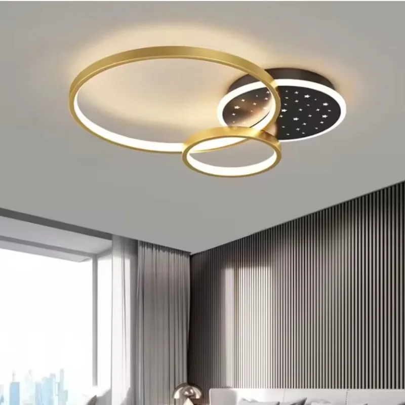 Luxury Design Starry Sky Decorative Fixtures Acrylic Round Ceiling Lamp Nordic Smart Living Room Bedroom