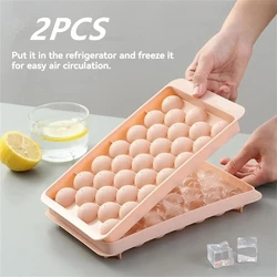 Round Ice Cube Tray with Lid Plastic Diamond Style Ice Mold Refrigerator Spherical DIY Moulds Ice Ball Maker Kitchen Tools